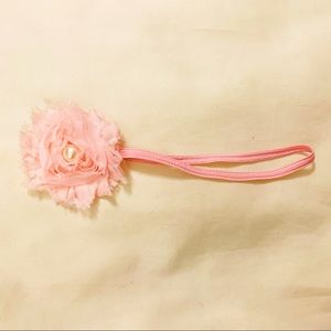 NWOT light pink flower with pearl headband bow